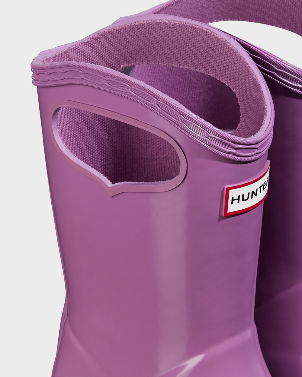 Botas de Lluvia Hunter Niños - Original First Classic Grab Handle Gloss - Morados - PMERLYT-47